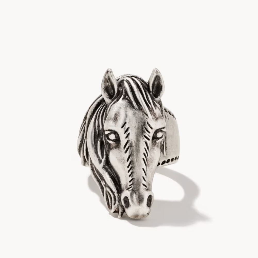Kendra Scott Beau cocktail ring vintage silver Elegant Silver Horse Ring NWT